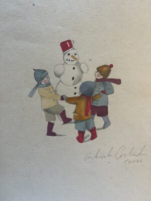 Winter fun with a snowman