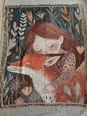 Tapestry Blanket "The Girl and the Fox"