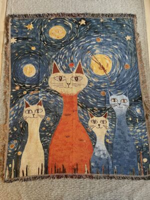 Tapestry blanket "Cats at night"