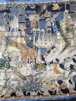 Silk Scarf "Mysterious Animals" 100% Mulberry Silk