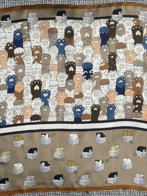 "Cat's Paws" Silk Scarf, 100% Mulberry Silk