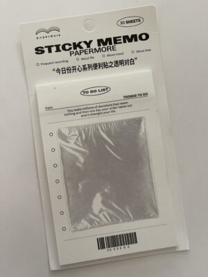 Notebook with 30 self-adhesive sheets.