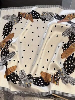 Silk Scarf "Gloves" 100% Mulberry Silk