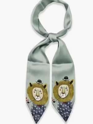 Mały jedwabisty szalik „Lew w meloniku”