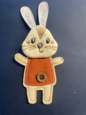 "Rabbit with a Button" Brooch