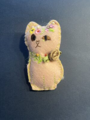 "Pink Lady Cat" Brooch