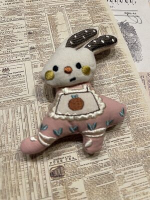 "Rabbit in a Rice Apron" Brooch