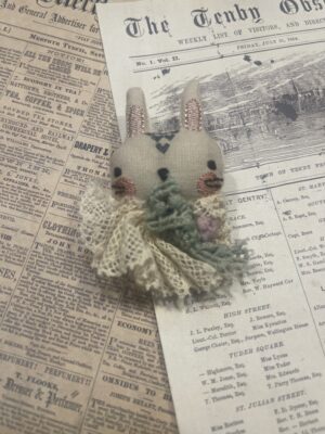 "Rabbit in Lace" Brooch