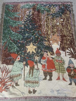 "Carolers in the Forest" Decorative Blanket