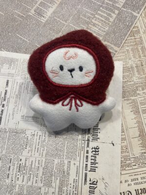 "Cat in Red Riding Hood" Brooch