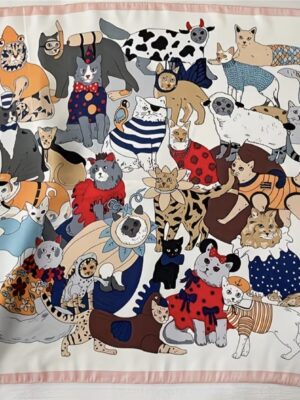 Silk scarf "Fantastic Cats"