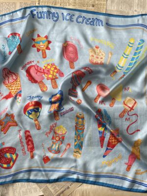 Silk scarf "Funny ice cream"